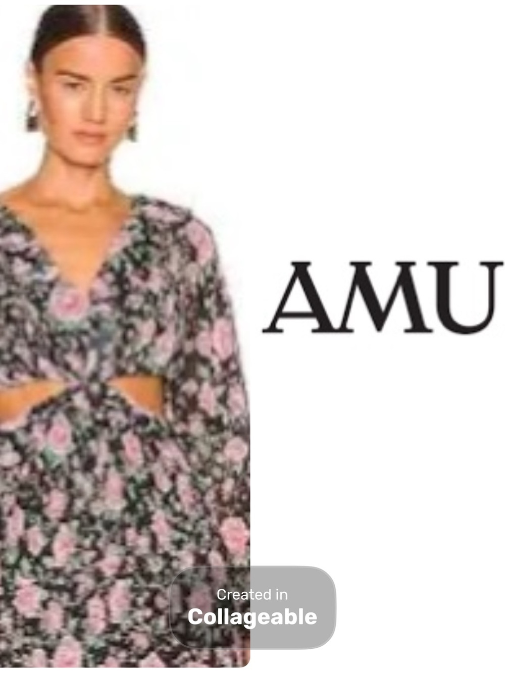 ‼️AMUR Society Black Floral Cutout Mini cutout dress. Great and